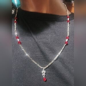 Vintage Silver Figaro Beaded Necklace